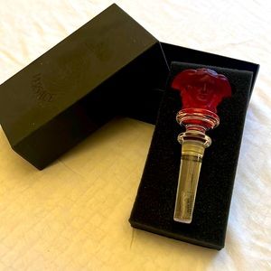 Versace Rosenthal Red Medusa Head Austria 24% Lead Crystal Bottle Stopper